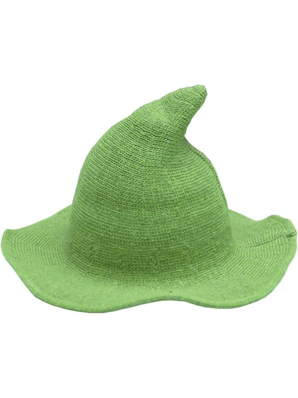 🎃Kid's Wool Witch Hat Wide Brim Spire Knitted Cap Green Halloween Party Decor